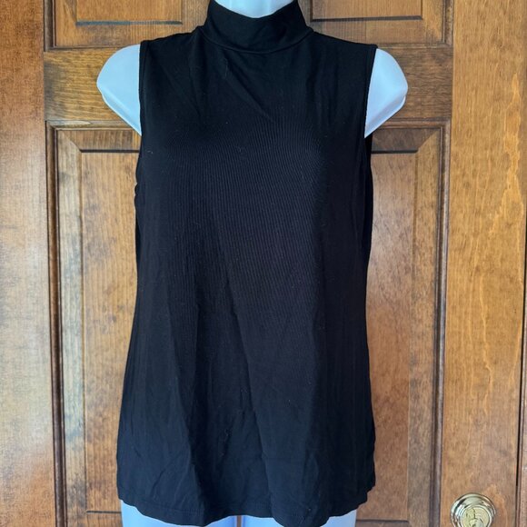 Charter Club Black Sleeveless Mock Turtle Small - Picture 1 of 10